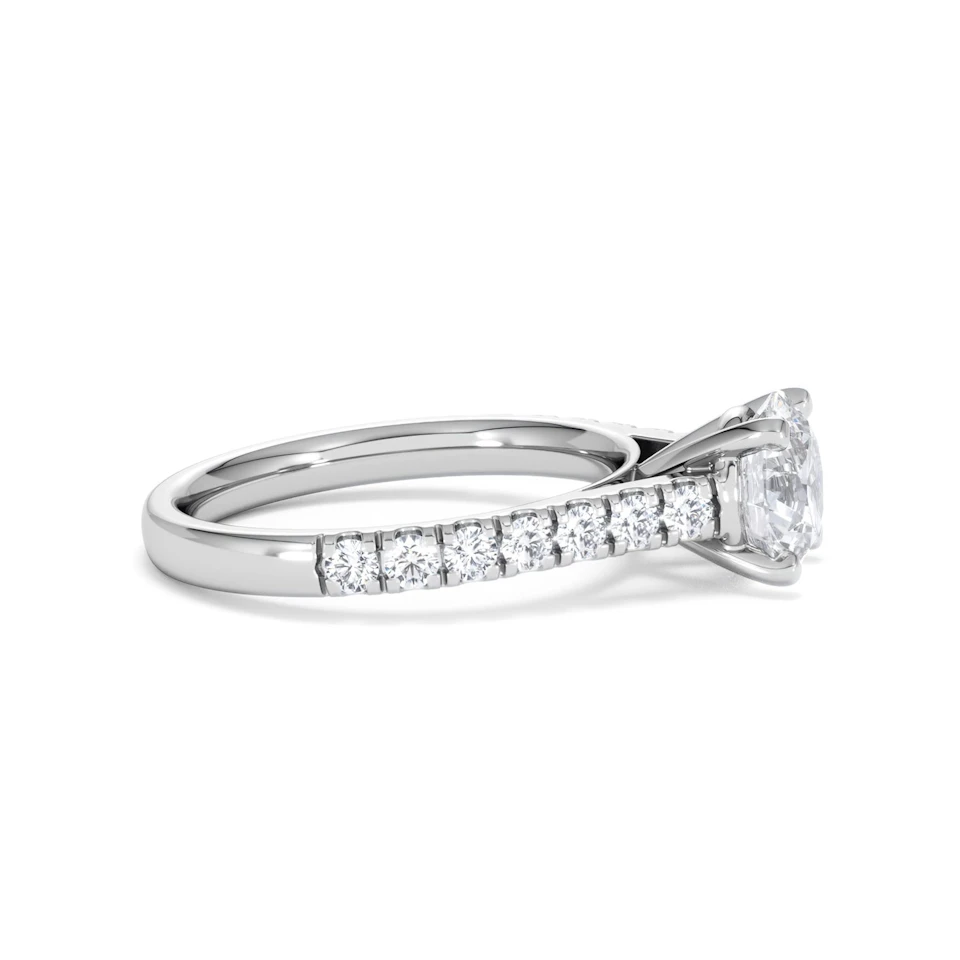 Natalia Lab Diamond Engagement Side Stone Ring 18KW Gold 2.00CT F/VS1