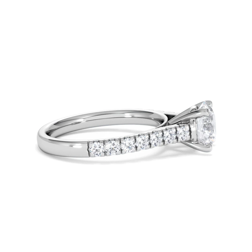 Natalia Lab Diamond Engagement Side Stone Ring 18KW Gold 2.00CT F/VS1