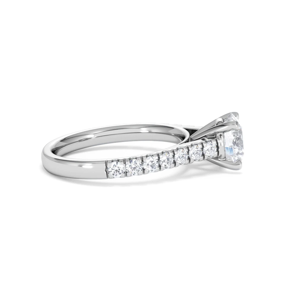 Natalia Lab Diamond Engagement Side Stone Ring 18KW Gold 2.00CT F/VS1