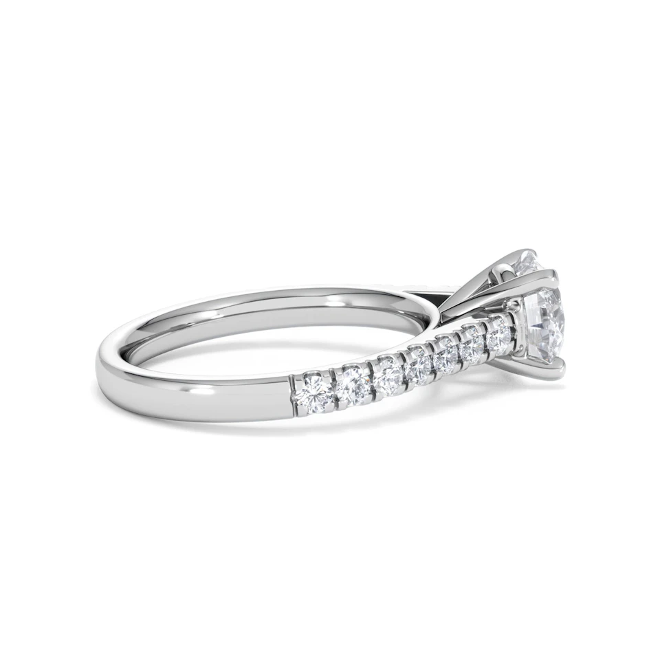 Natalia Lab Diamond Engagement Side Stone Ring 18KW Gold 2.00CT F/VS1