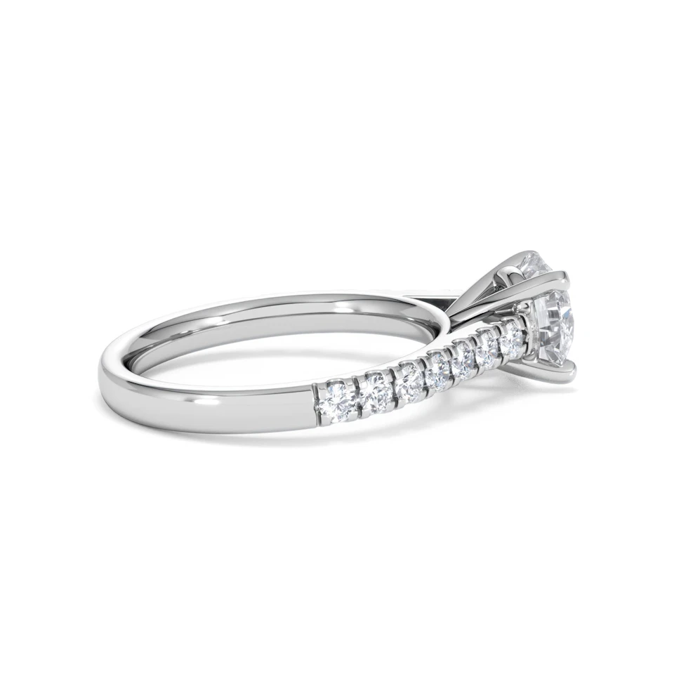 Natalia Lab Diamond Engagement Side Stone Ring Platinum 2.00CT F/VS1