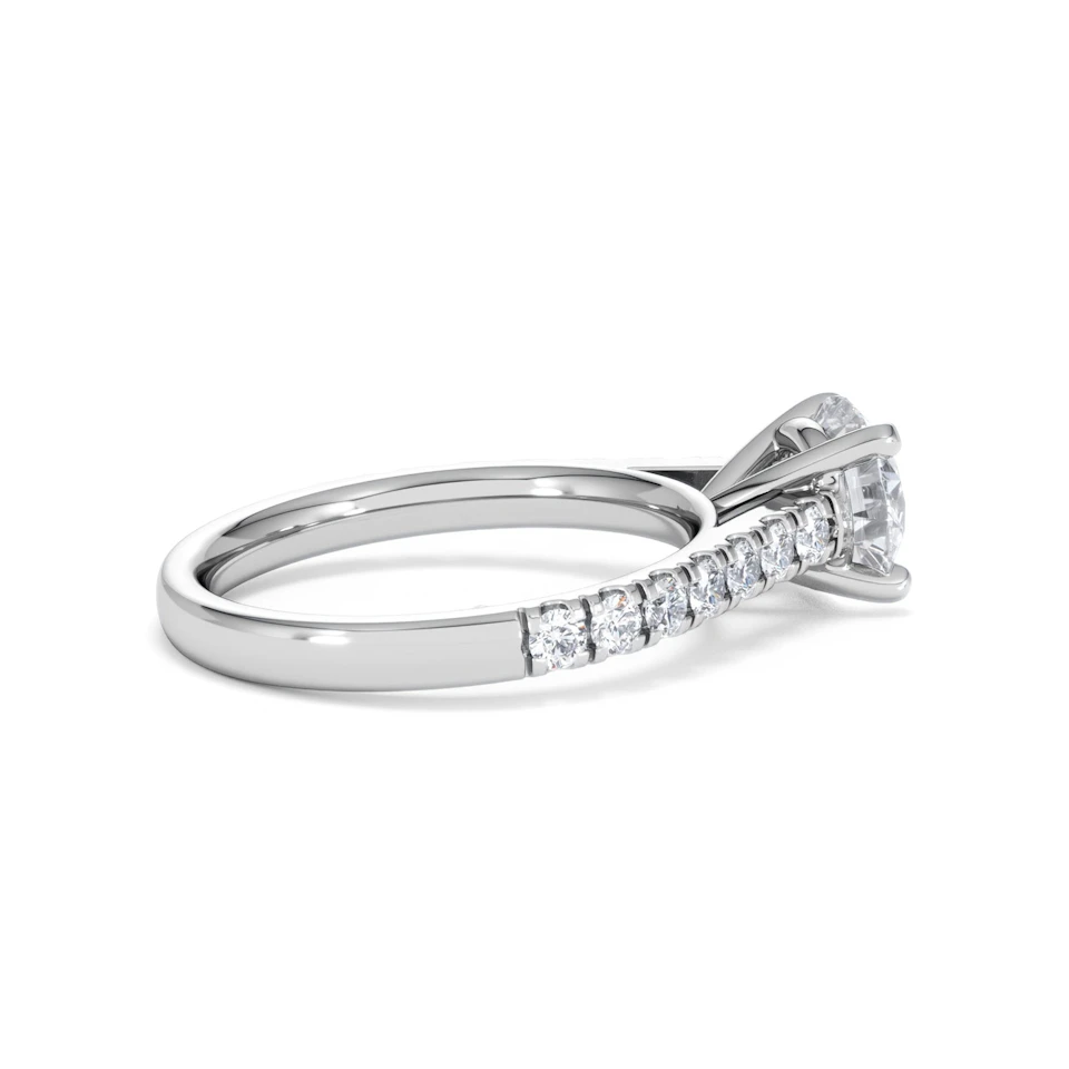 Natalia Lab Diamond Engagement Side Stone Ring 18KW Gold 2.00CT F/VS1