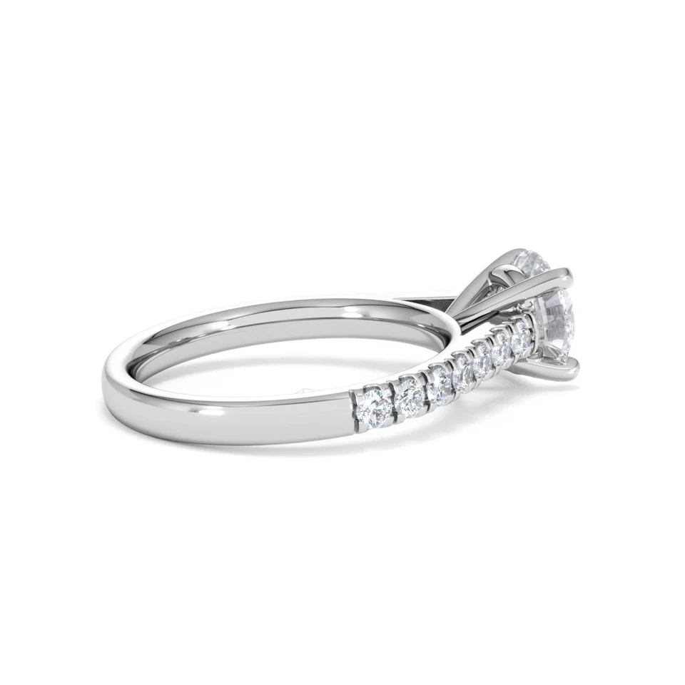 Natalia Lab Diamond Engagement Side Stone Ring 18KW Gold 2.00CT F/VS1