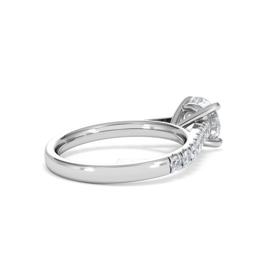 Natalia Lab Diamond Engagement Side Stone Ring 18KW Gold 2.00CT F/VS1