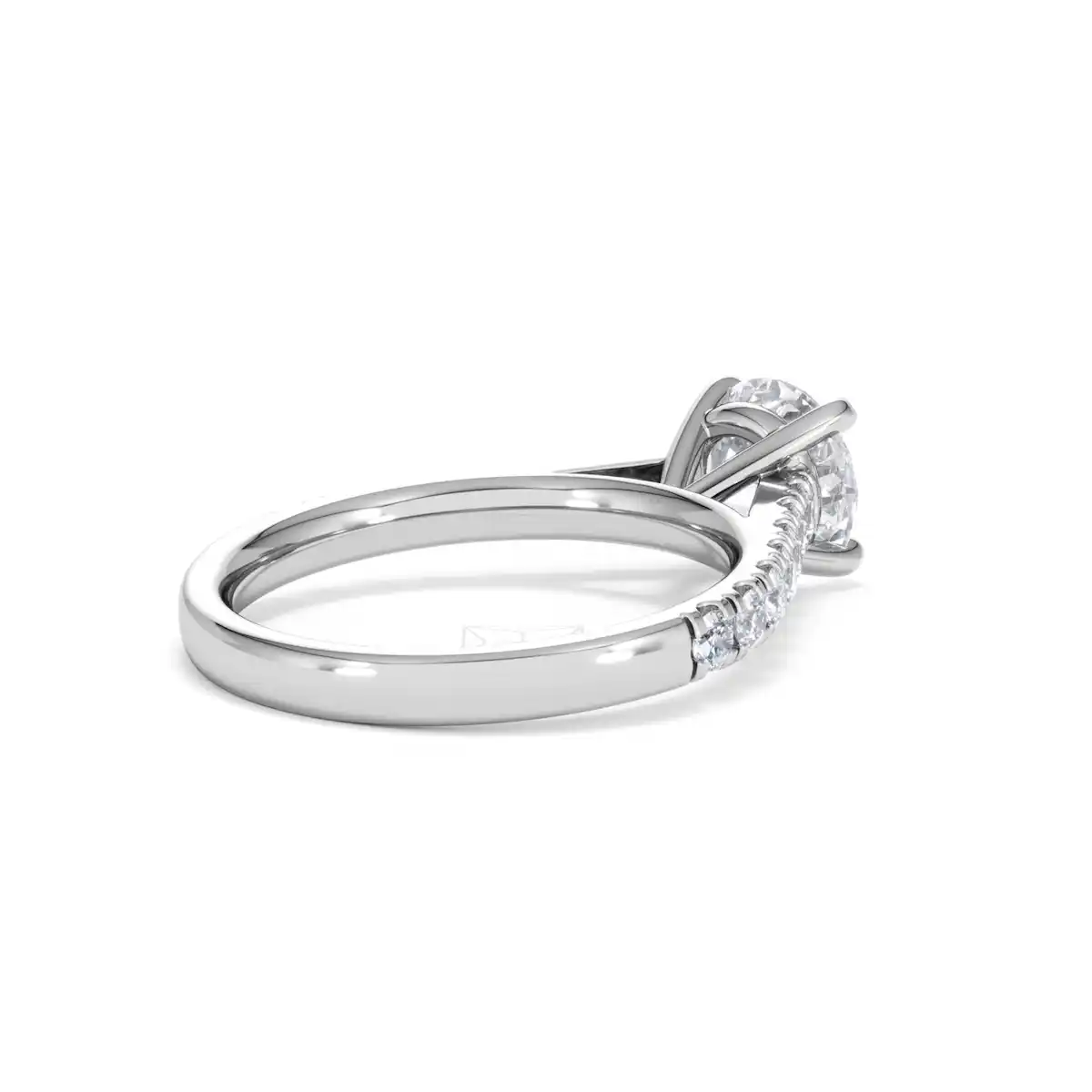 Natalia Lab Diamond Engagement Side Stone Ring 18KW Gold 2.00CT F/VS1