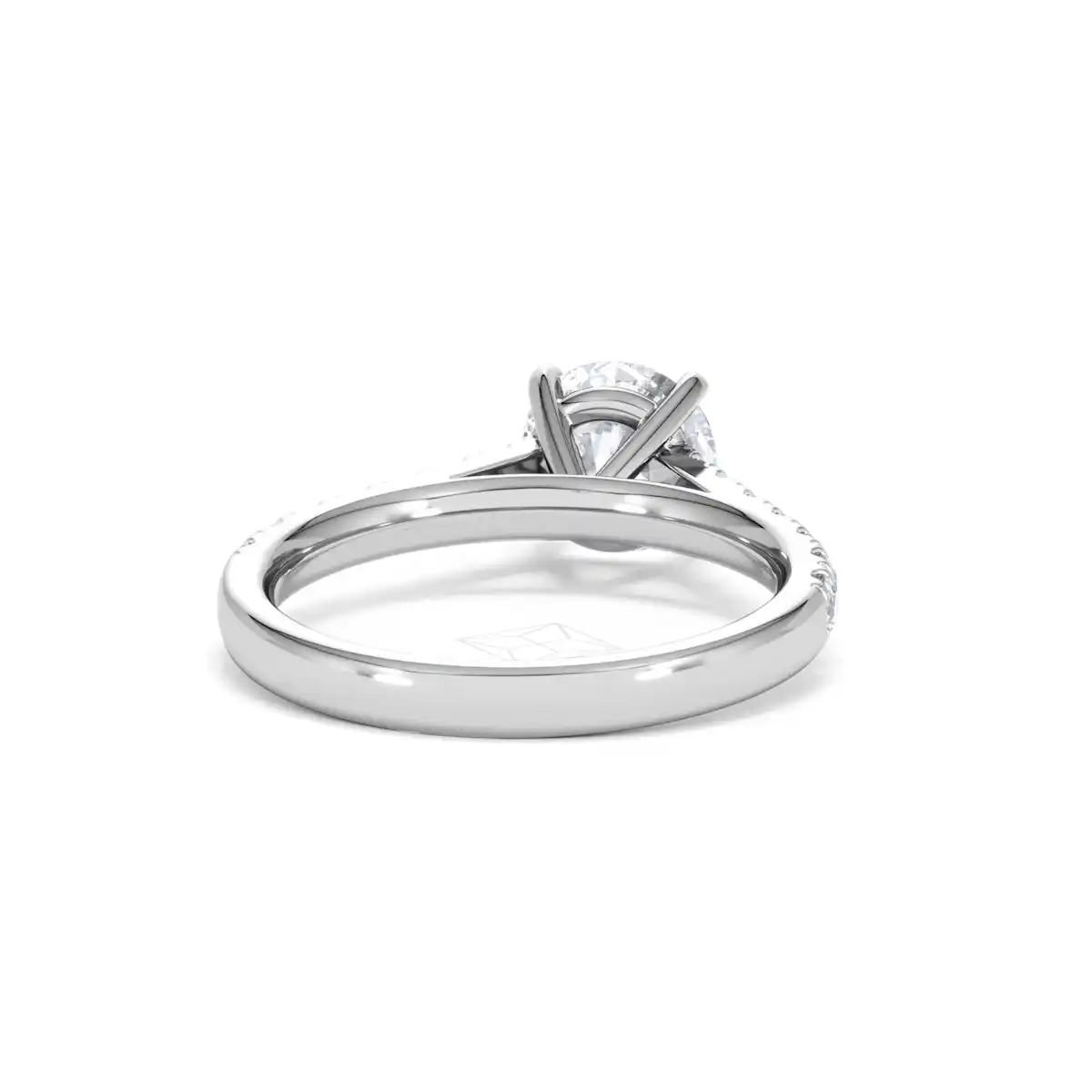 Natalia Lab Diamond Engagement Side Stone Ring 18KW Gold 2.00CT F/VS1