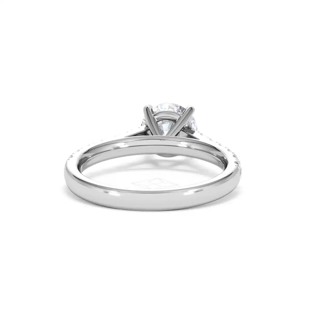 Natalia Lab Diamond Engagement Side Stone Ring 18KW Gold 2.00CT F/VS1