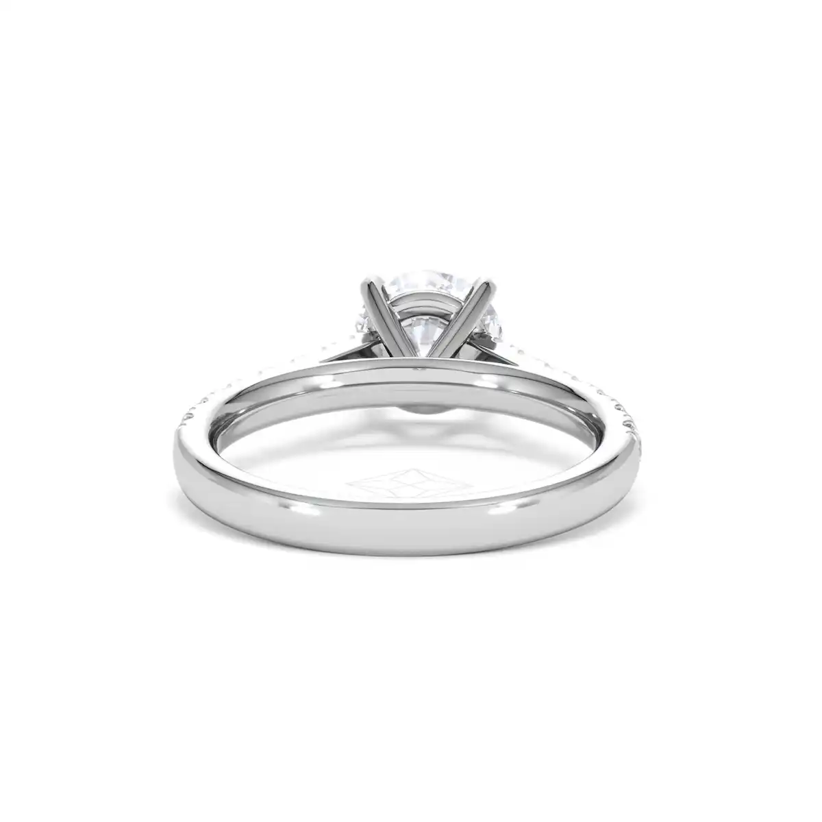 Natalia Lab Diamond Engagement Side Stone Ring 18KW Gold 2.00CT F/VS1