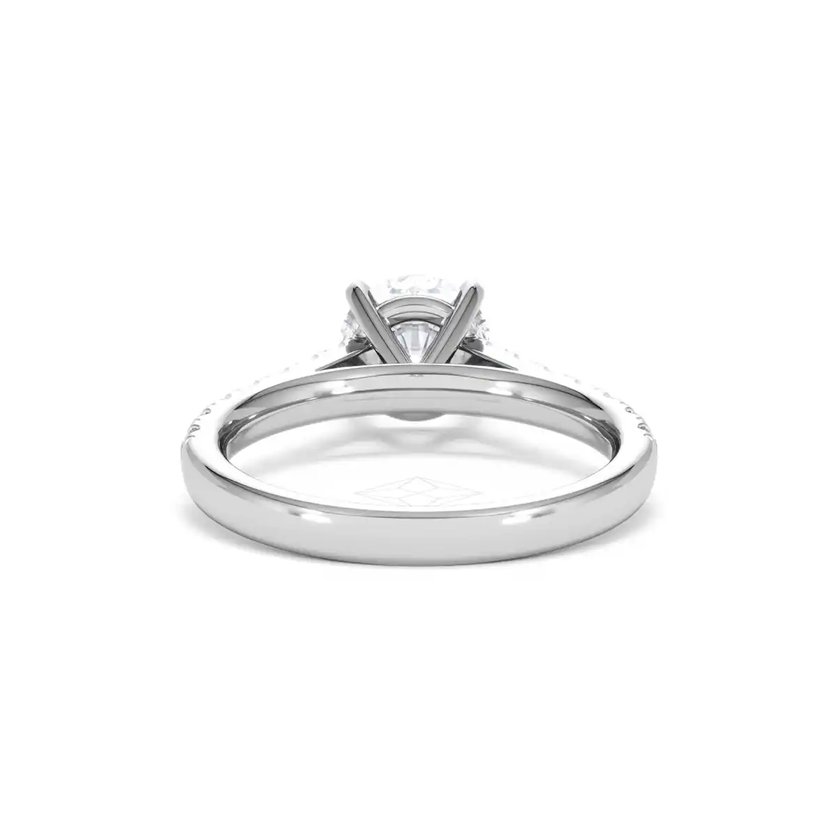 Natalia Lab Diamond Engagement Side Stone Ring 18KW Gold 2.00CT F/VS1