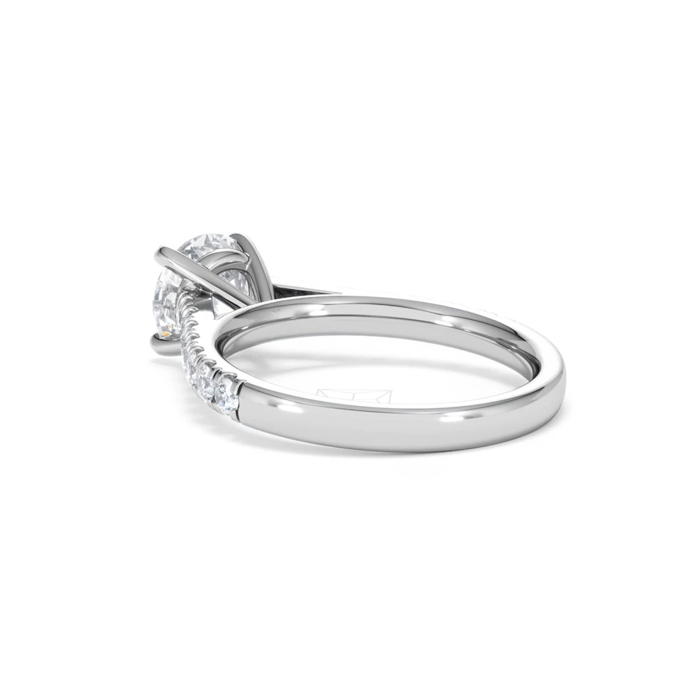 Natalia Lab Diamond Engagement Side Stone Ring 18KW Gold 2.00CT F/VS1