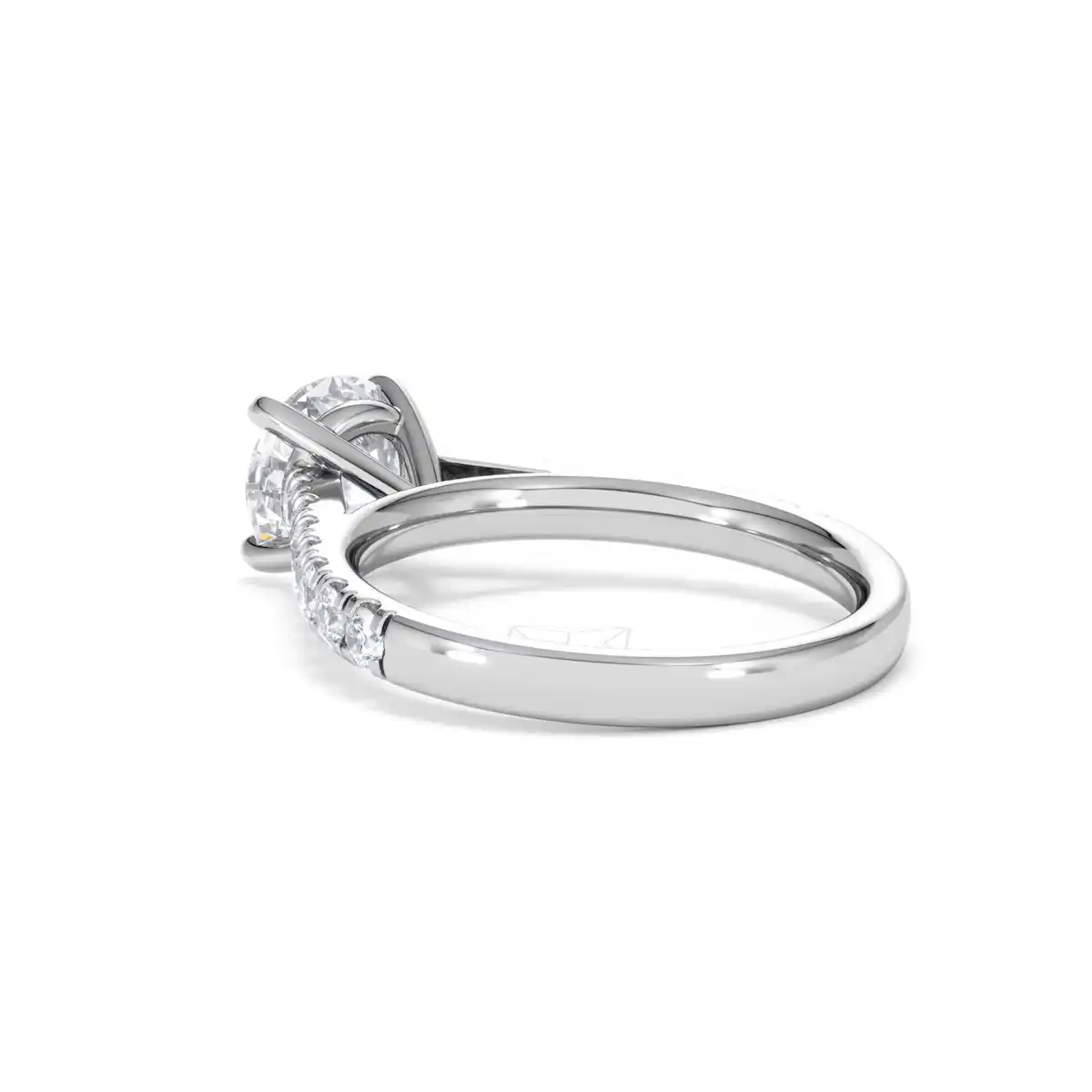 Natalia Lab Diamond Engagement Side Stone Ring 18KW Gold 2.00CT F/VS1