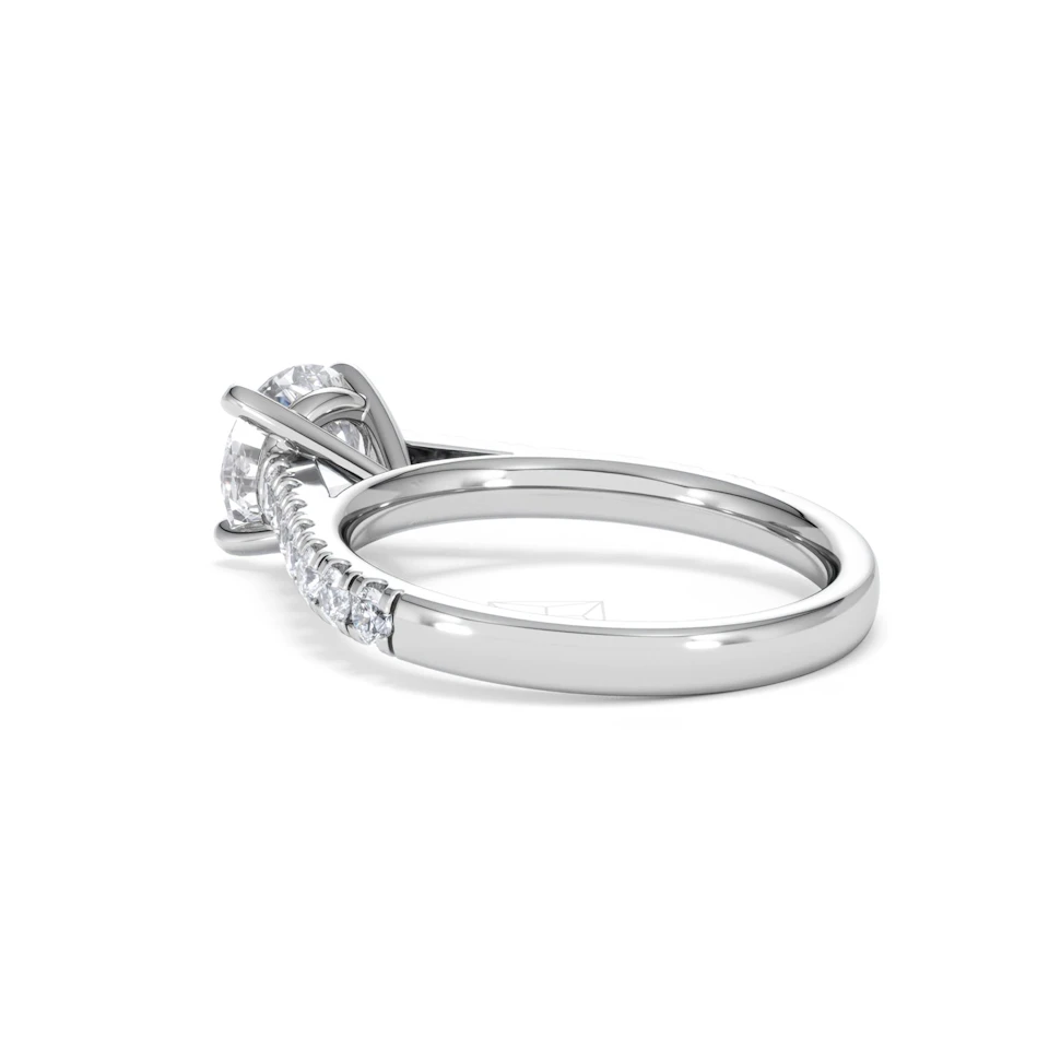 Natalia Lab Diamond Engagement Side Stone Ring Platinum 2.00CT F/VS1