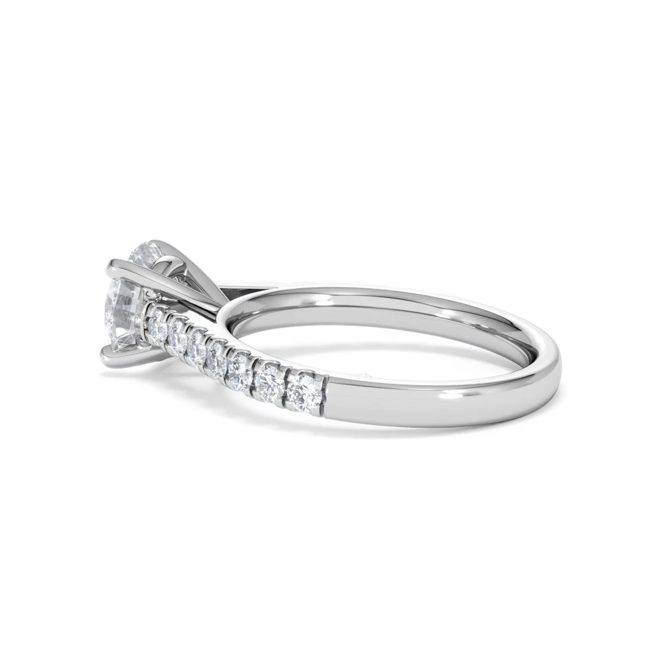 Natalia Lab Diamond Engagement Side Stone Ring 18KW Gold 2.00CT F/VS1