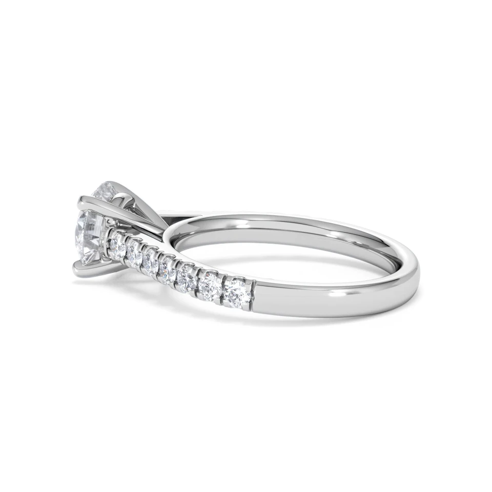 Natalia Lab Diamond Engagement Side Stone Ring 18KW Gold 2.00CT F/VS1