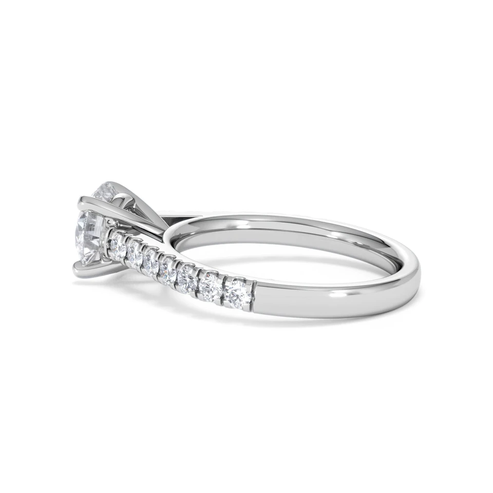 Natalia Lab Diamond Engagement Side Stone Ring Platinum 2.00CT F/VS1
