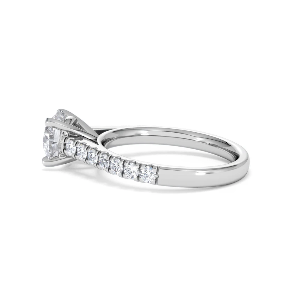 Natalia Lab Diamond Engagement Side Stone Ring Platinum 2.00CT F/VS1