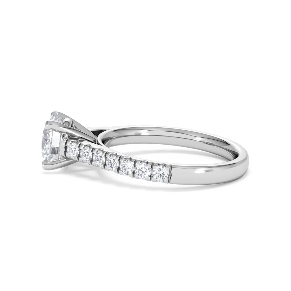Natalia Lab Diamond Engagement Side Stone Ring 18KW Gold 2.00CT F/VS1