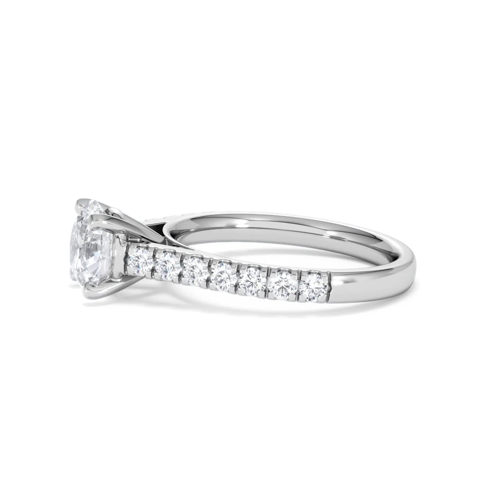 Natalia Lab Diamond Engagement Side Stone Ring Platinum 2.00CT F/VS1