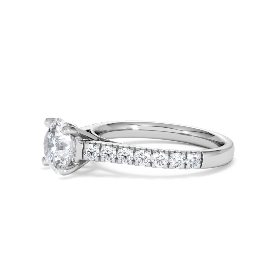 Natalia Lab Diamond Engagement Side Stone Ring Platinum 2.00CT F/VS1