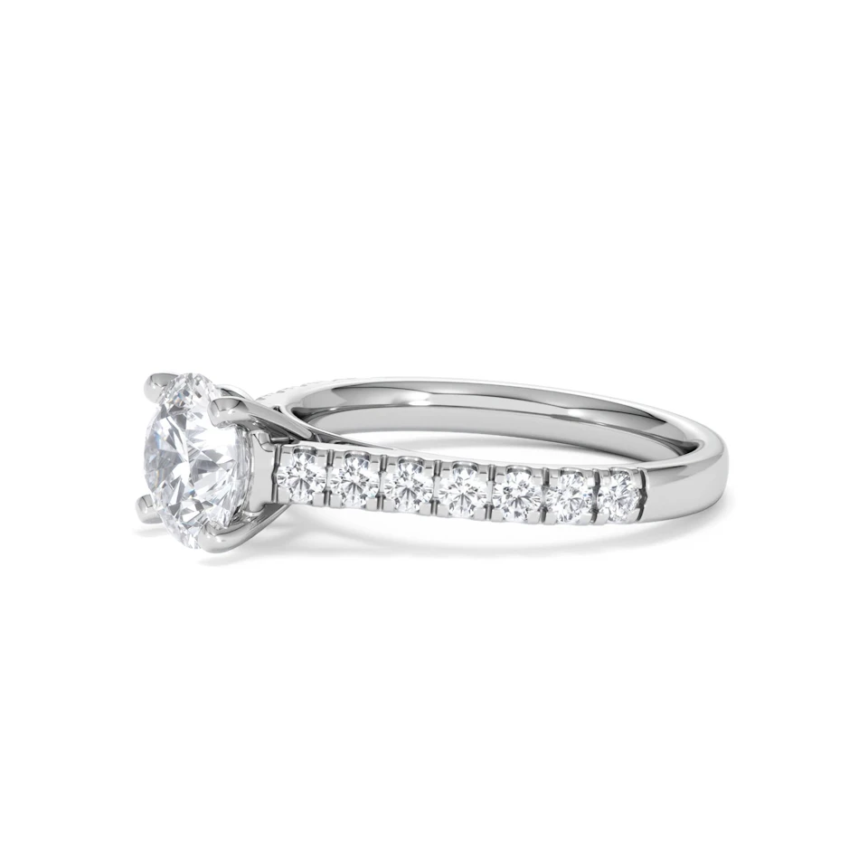 Natalia Lab Diamond Engagement Side Stone Ring Platinum 2.00CT F/VS1