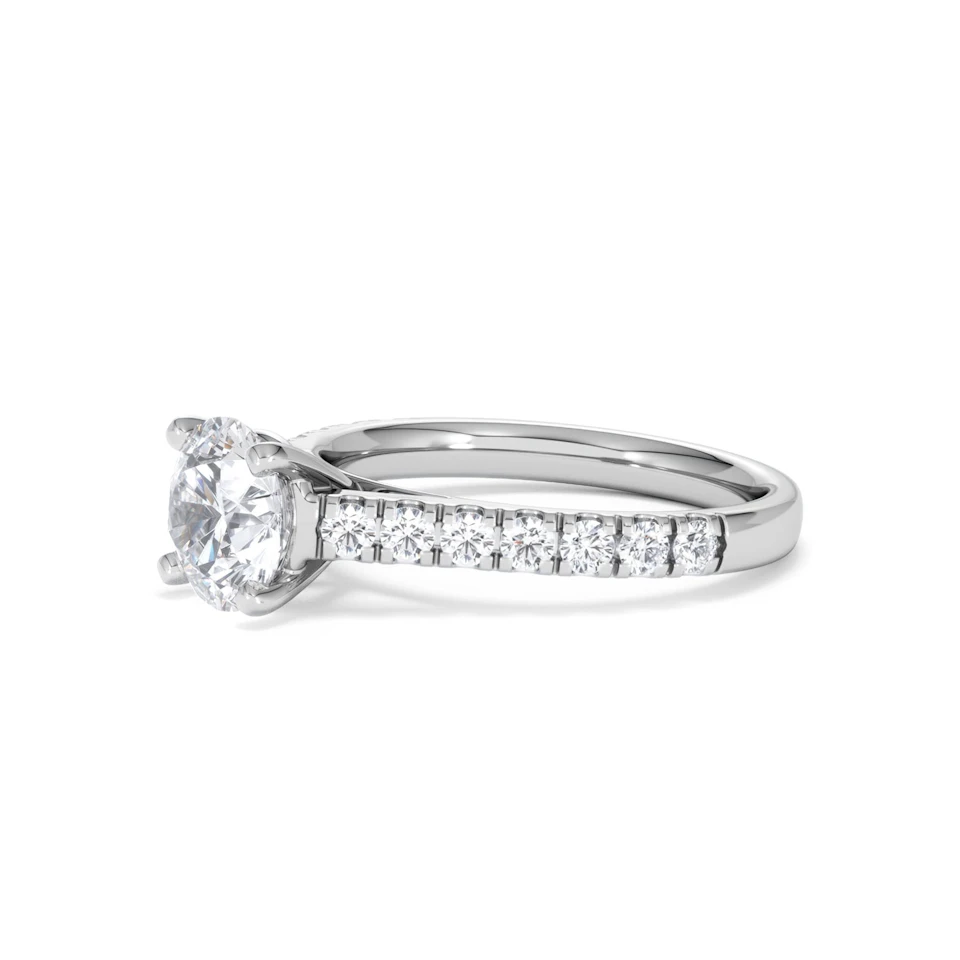 Natalia Lab Diamond Engagement Side Stone Ring Platinum 2.00CT F/VS1