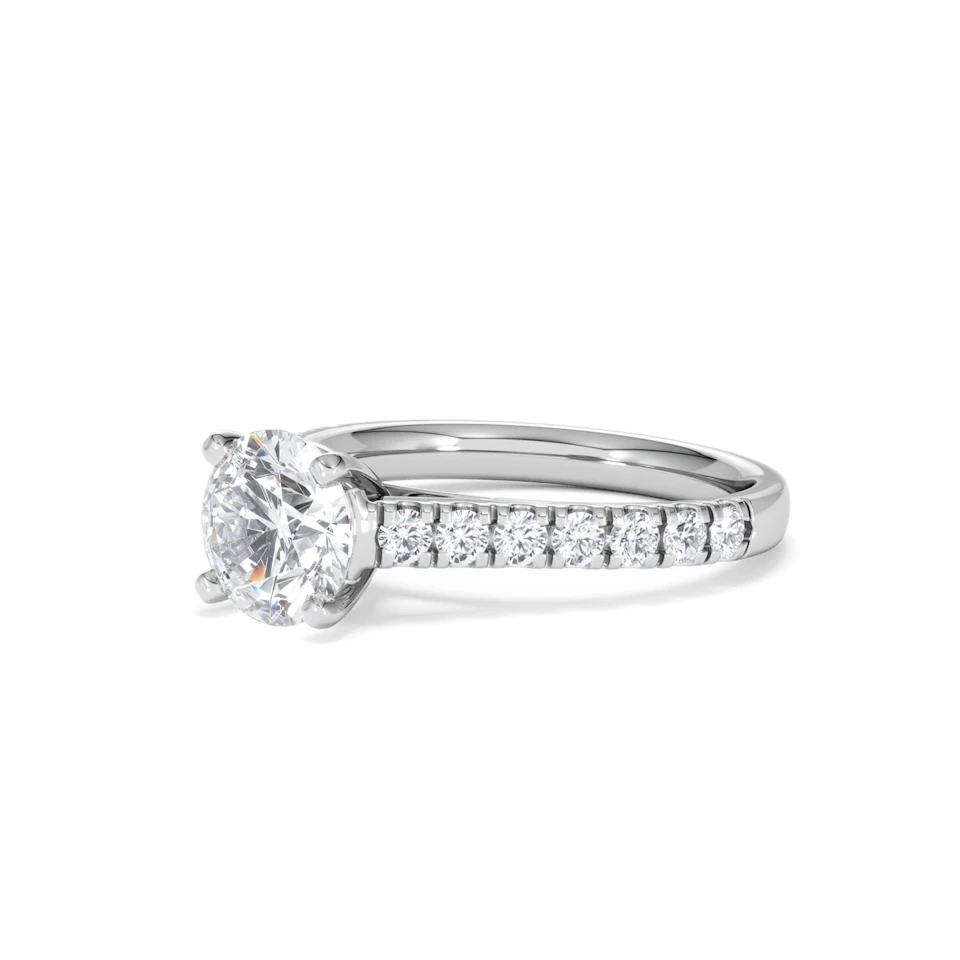 Natalia Lab Diamond Engagement Side Stone Ring 18KW Gold 2.00CT F/VS1