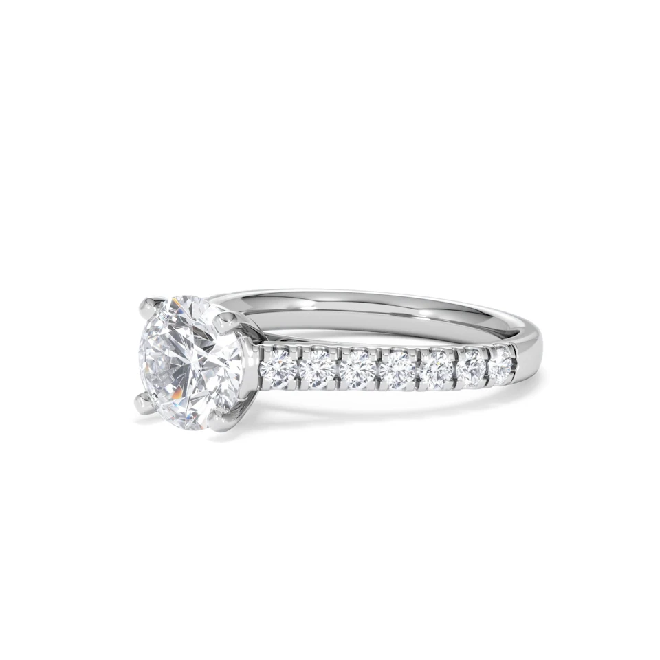 Natalia Lab Diamond Engagement Side Stone Ring Platinum 2.00CT F/VS1