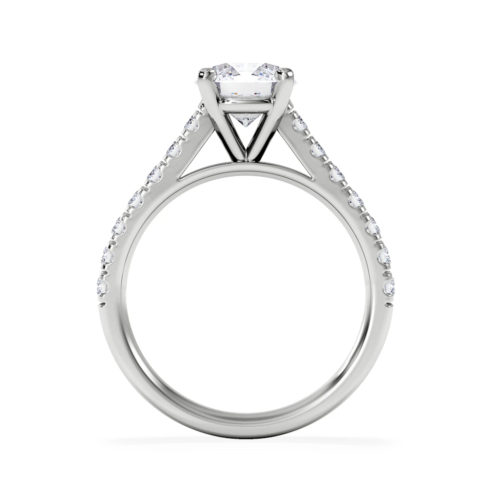 Natalia Lab Diamond Engagement Side Stone Ring 18KW Gold 2.00CT F/VS1