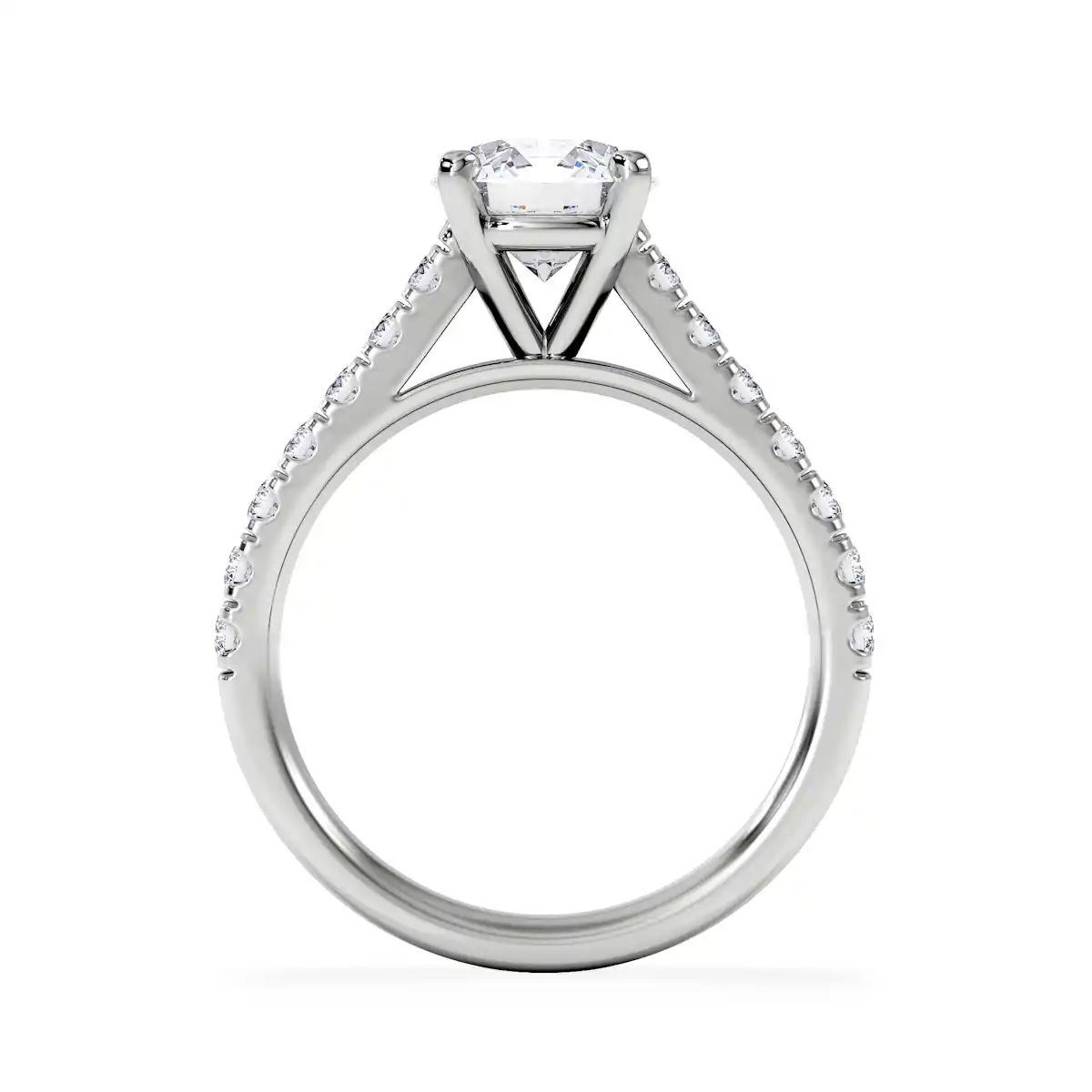 Natalia Lab Diamond Engagement Side Stone Ring 18KW Gold 2.00CT F/VS1