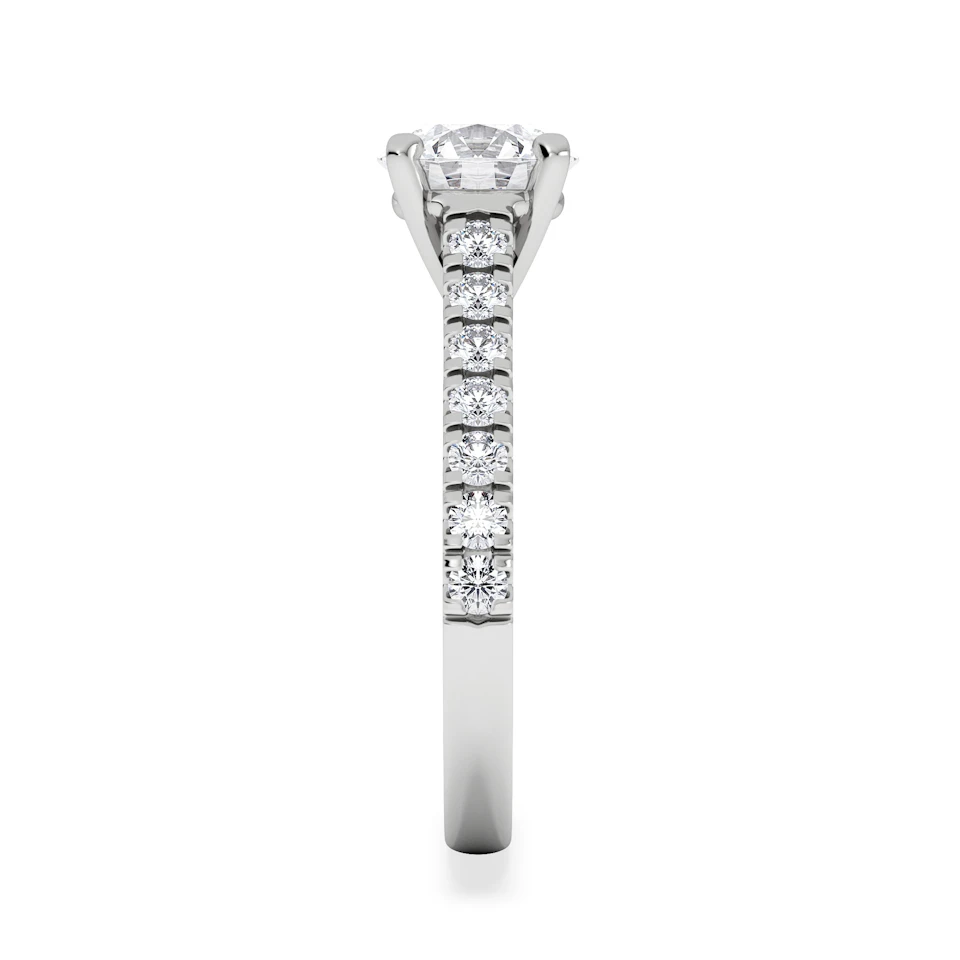 Natalia Lab Diamond Engagement Side Stone Ring Platinum 2.00CT F/VS1