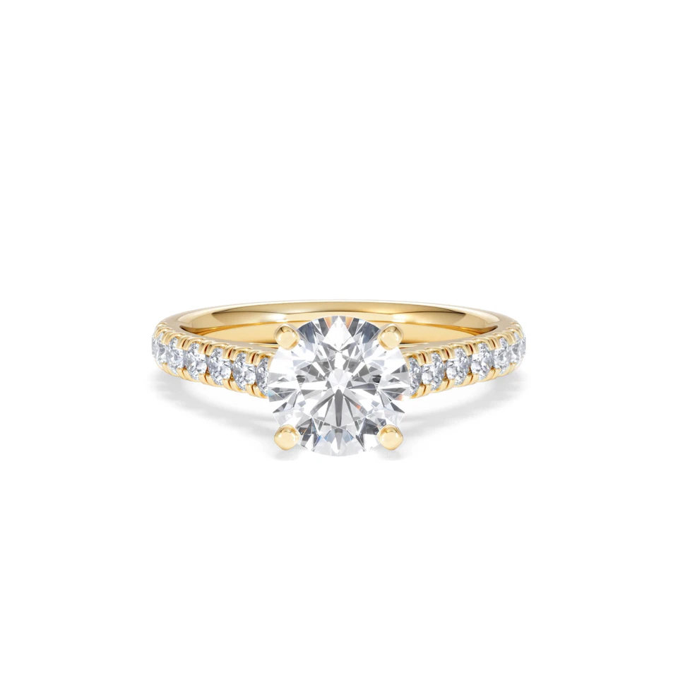 Natalia Lab Diamond Engagement Side Stone Ring 18K Gold 2.00CT F/VS1