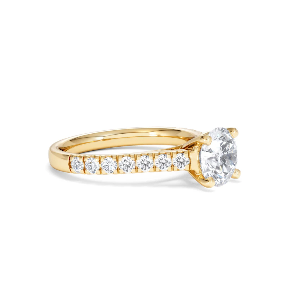 Natalia Lab Diamond Engagement Side Stone Ring 18K Gold 2.00CT F/VS1