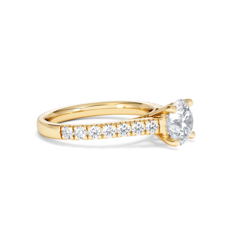 Natalia Lab Diamond Engagement Side Stone Ring 18K Gold 2.00CT F/VS1