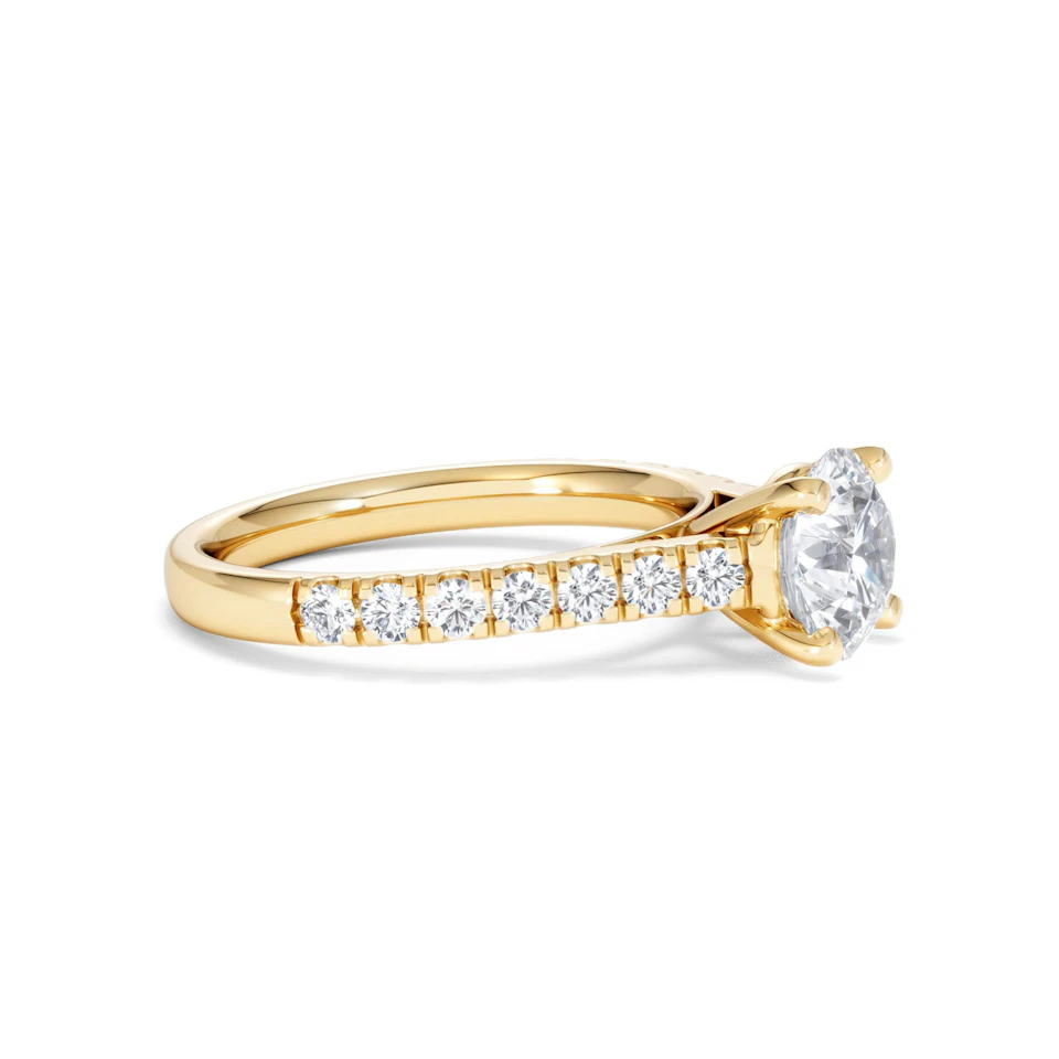 Natalia Lab Diamond Engagement Side Stone Ring 18K Gold 2.00CT F/VS1