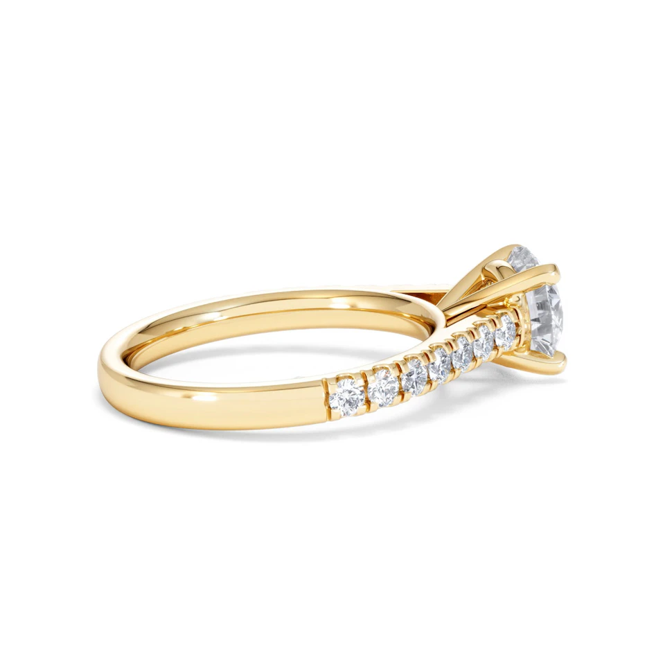 Natalia Lab Diamond Engagement Side Stone Ring 18K Gold 2.00CT F/VS1