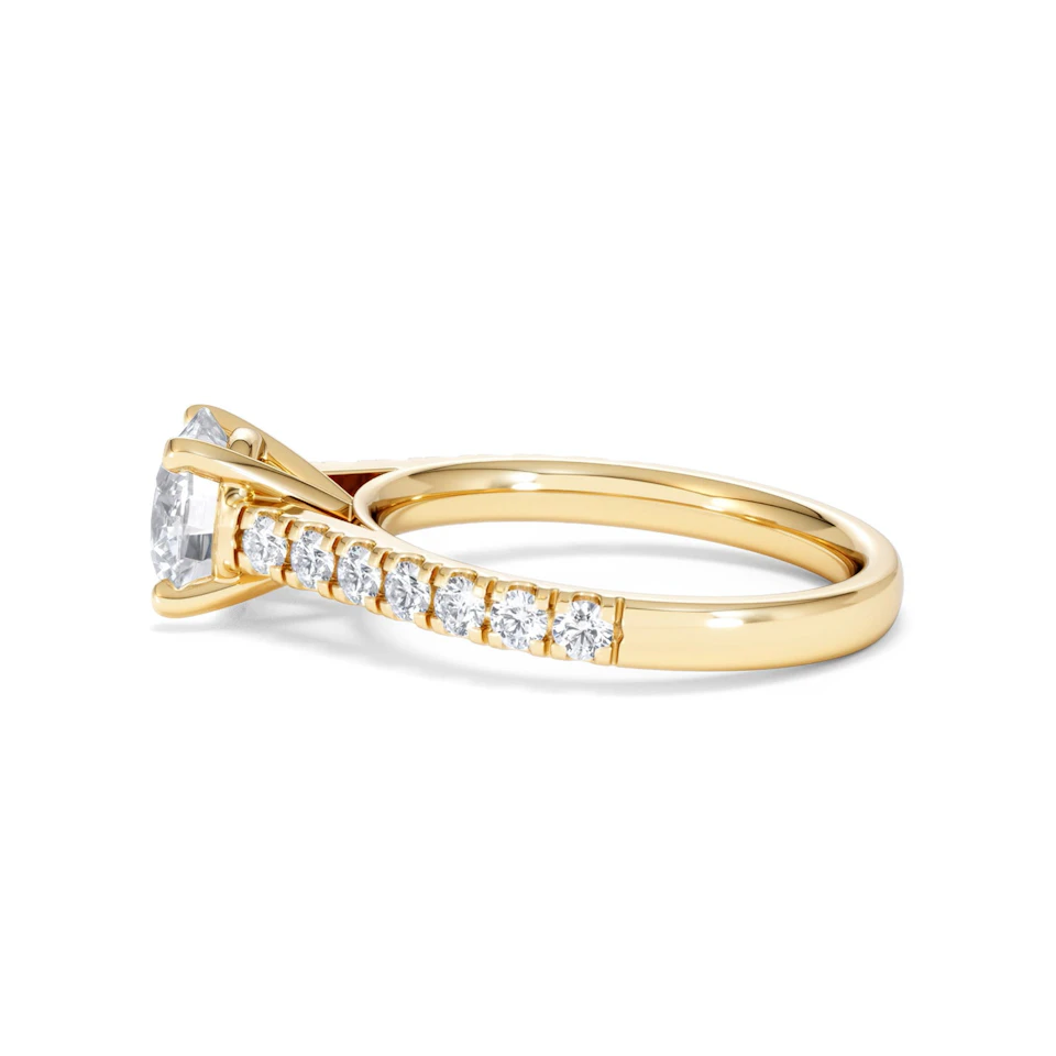 Natalia Lab Diamond Engagement Side Stone Ring 18K Gold 2.00CT F/VS1