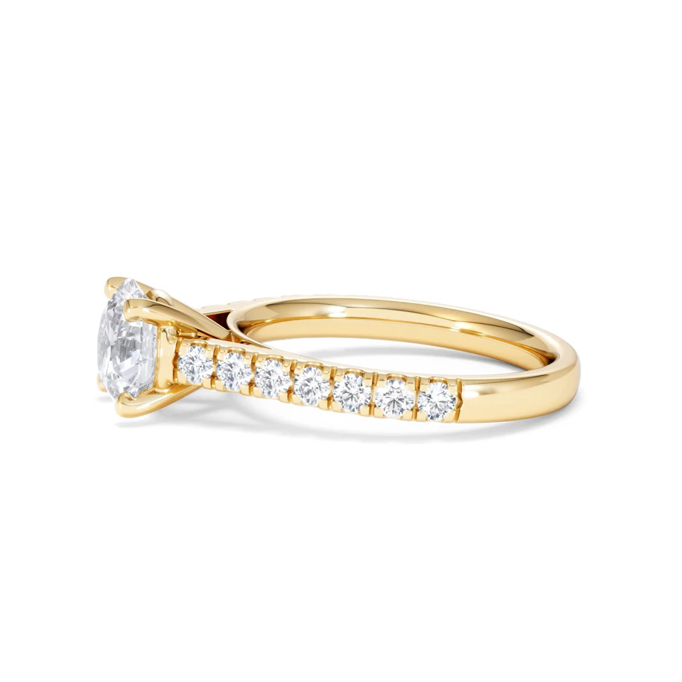 Natalia Lab Diamond Engagement Side Stone Ring 18K Gold 2.00CT F/VS1