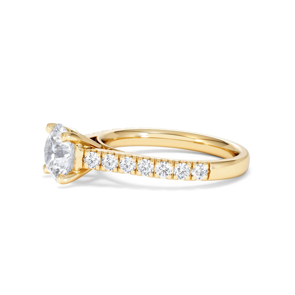 Natalia Lab Diamond Engagement Side Stone Ring 18K Gold 2.00CT F/VS1