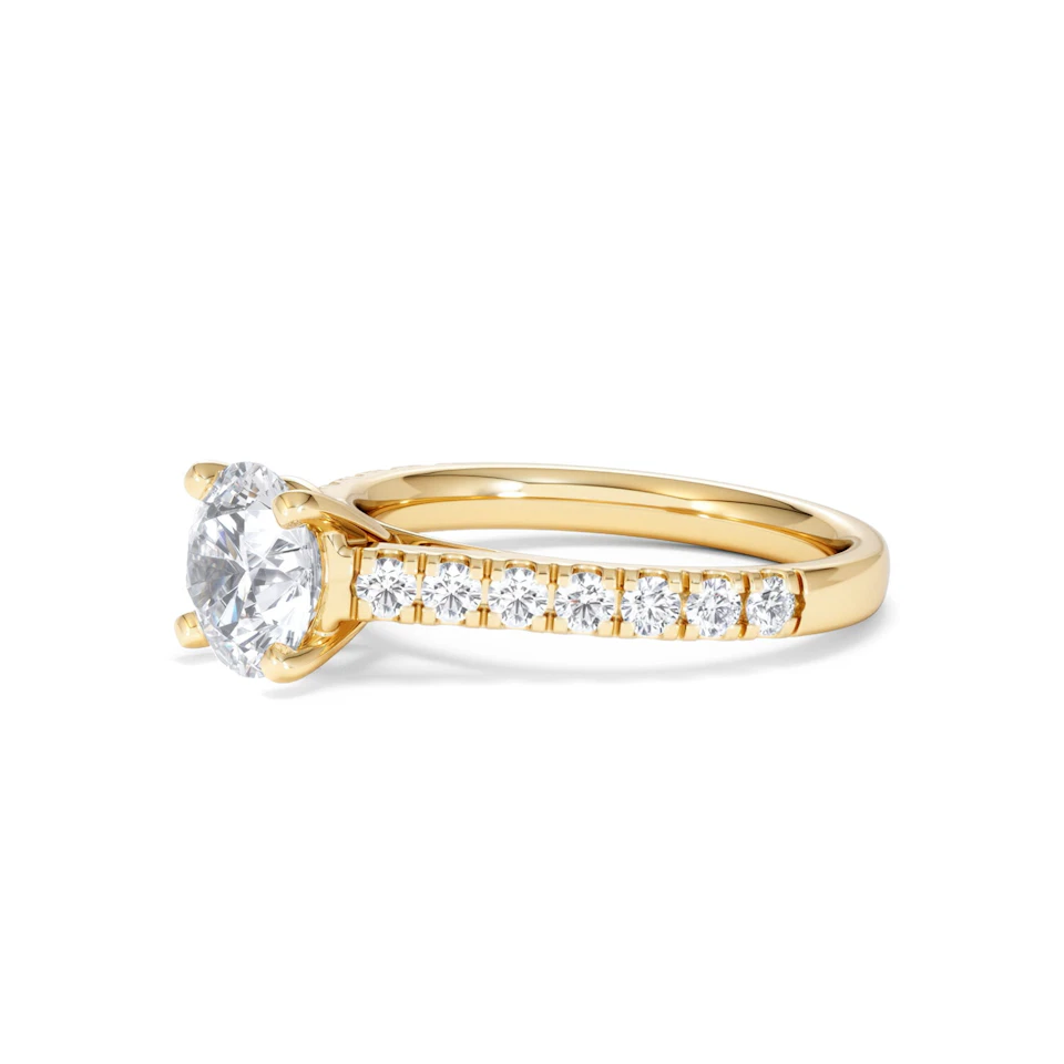 Natalia Lab Diamond Engagement Side Stone Ring 18K Gold 2.00CT F/VS1