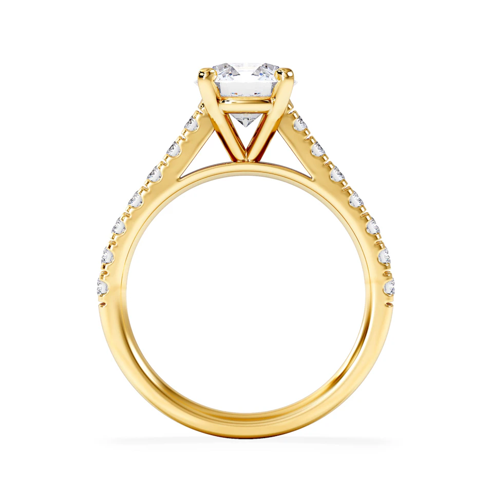 Natalia Lab Diamond Engagement Side Stone Ring 18K Gold 2.00CT F/VS1