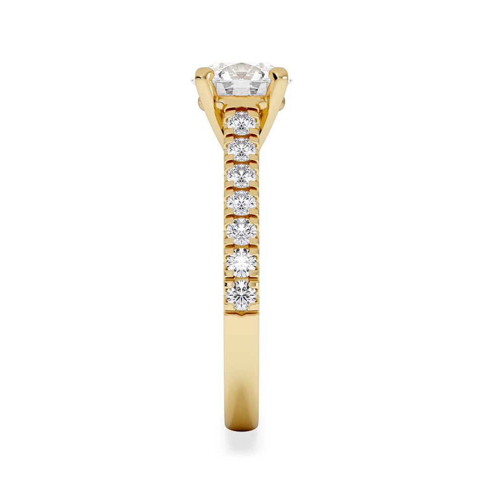 Natalia Lab Diamond Engagement Side Stone Ring 18K Gold 2.00CT F/VS1
