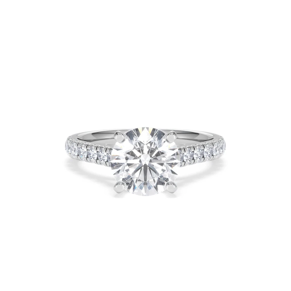 Natalia Lab Diamond Engagement Side Stone Ring 18KW Gold 2.50CT F/VS1