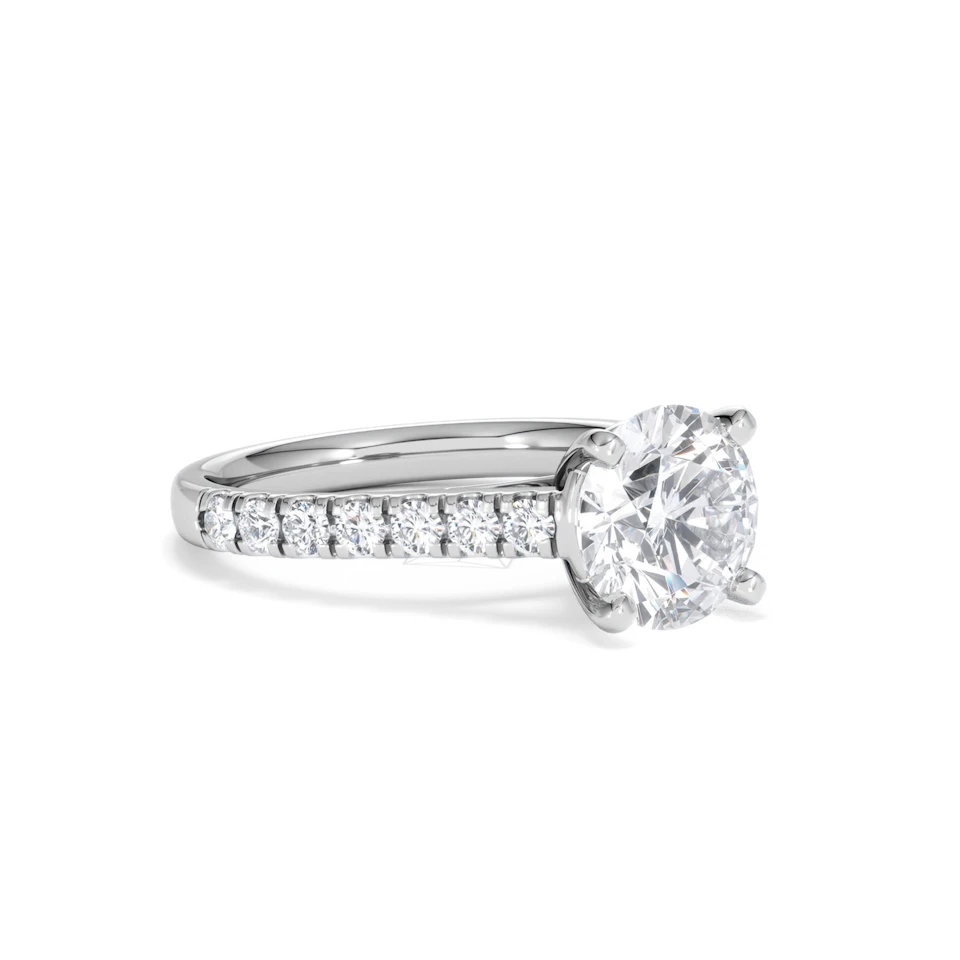 Natalia Lab Diamond Engagement Side Stone Ring 18KW Gold 2.50CT F/VS1