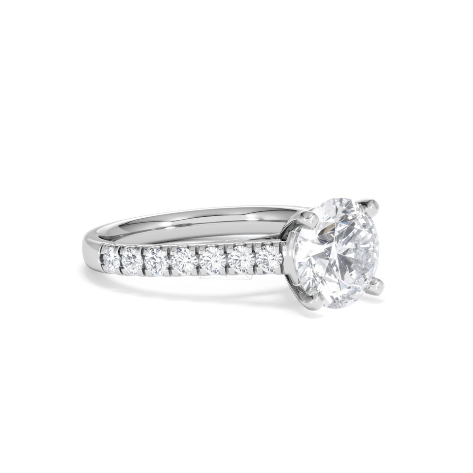 Natalia Lab Diamond Engagement Side Stone Ring 18KW Gold 2.50CT F/VS1