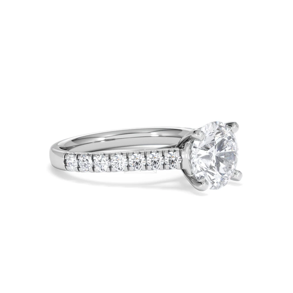 Natalia Lab Diamond Engagement Side Stone Ring 18KW Gold 2.50CT F/VS1