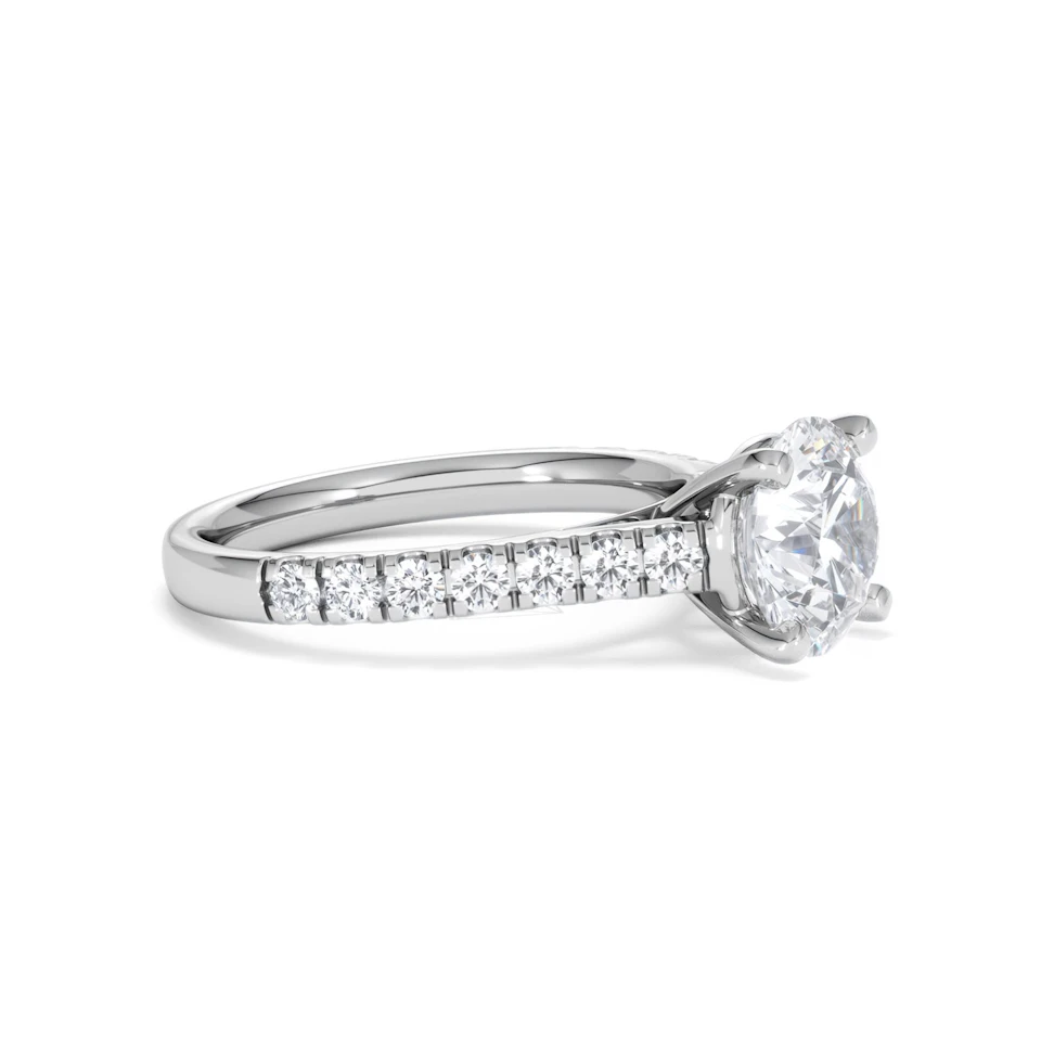 Natalia Lab Diamond Engagement Side Stone Ring 18KW Gold 2.50CT F/VS1
