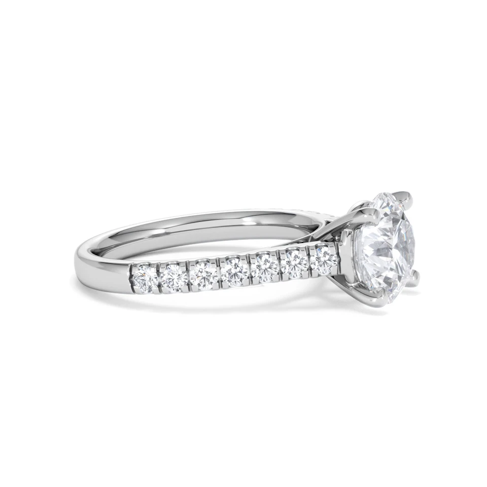 Natalia Lab Diamond Engagement Side Stone Ring 18KW Gold 2.50CT F/VS1