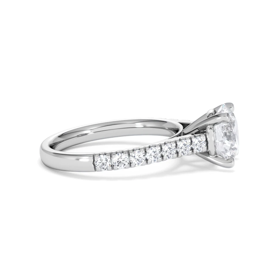 Natalia Lab Diamond Engagement Side Stone Ring Platinum 2.50CT F/VS1