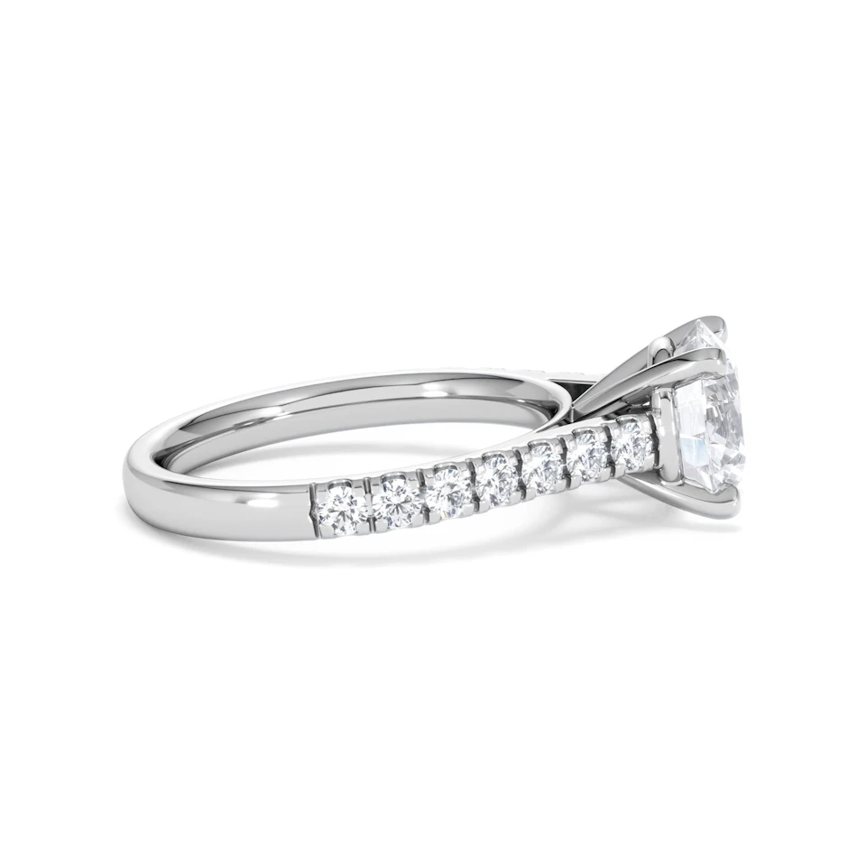 Natalia Lab Diamond Engagement Side Stone Ring 18KW Gold 2.50CT F/VS1