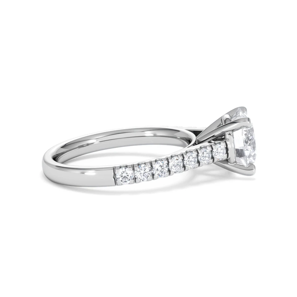 Natalia Lab Diamond Engagement Side Stone Ring 18KW Gold 2.50CT F/VS1